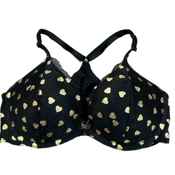 Victoria’s Secret PINK Lace bralette Push up Padding Underwire Recerback black M - Picture 3 of 4